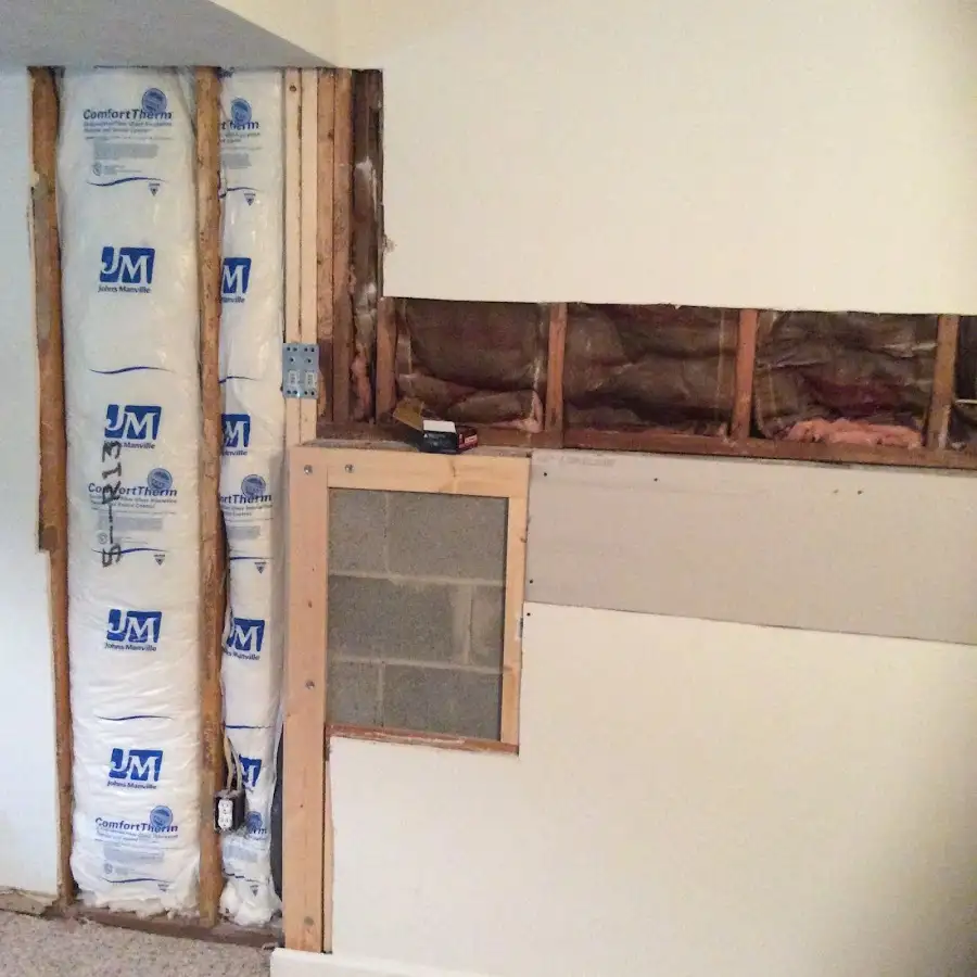 Wall insulation replacement during Basement Flood Cleanup in Conover